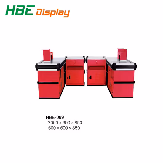 New Design Double Sided Electric Automatic Cashier Checkout Counter